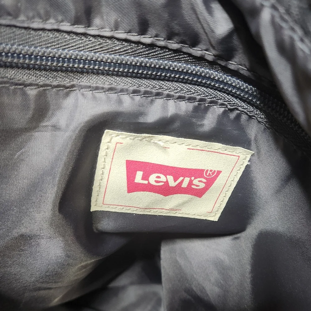 Levi's Canvas Laptop Large Messenger Bag Gray Black Y2K